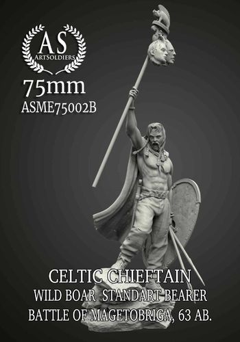 Celtic Chieftain with Standard - Battle of Magetobriga 61 BC (senza elmo, 75mm)