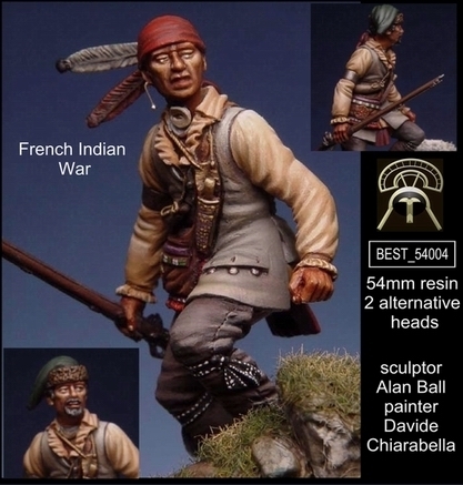 French Indian War - SET 2 54mm (1 figures - 2 heads alternative)