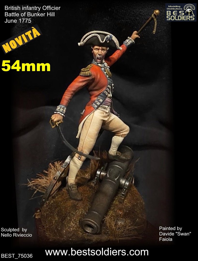 54mm British infantry Officier Battle of Bunker Hill American war of indipendence June 1775